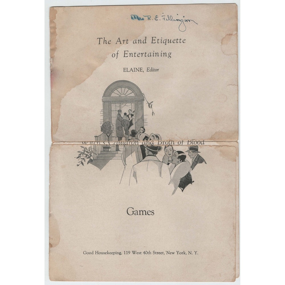 Vintage Good Housekeeping The Art and Etiquette of Entertaining Games Booklet